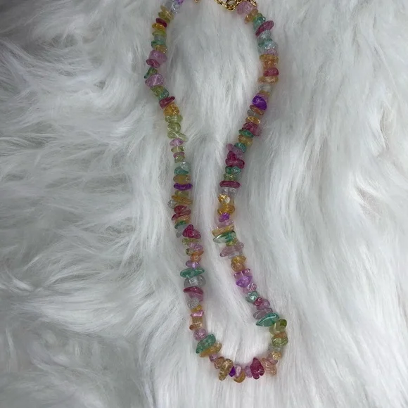Brand New J. Crew Genuine Rainbow Gemstone Tourmaline Necklace - Picture 2 of 5